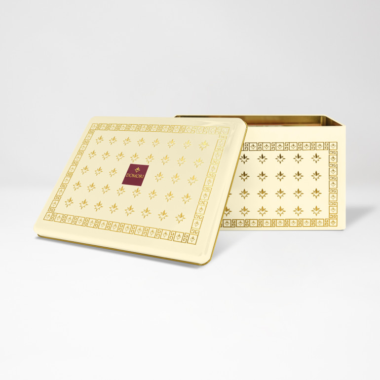 Rectangular ivory tin box...